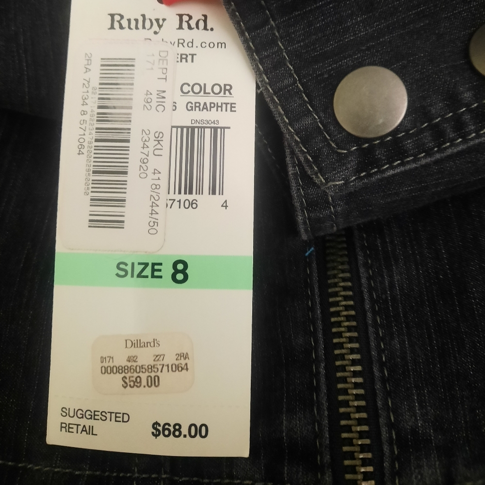 Ruby Rd. Size 8 Denim Graphite jacket - Picture 4 of 4
